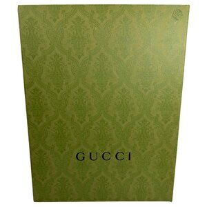 GUCCI Two Tone Green Decorative Gift Box With Magnetic Closure 14.25x11" + Paper